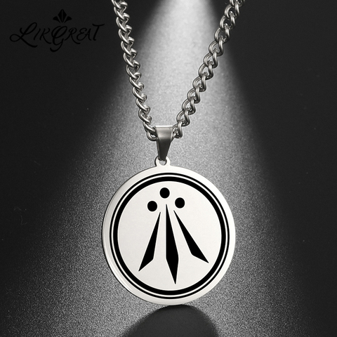 Awen-colgante de talismán con tres rayos de luz, collar de acero inoxidable, estilo nórdico, irlandés, celta ► Foto 1/6