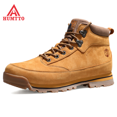 Humtto-zapatos de senderismo de talla grande para hombre y mujer, botas de montaña de cuero genuino para deportes al aire libre, para invierno ► Foto 1/6