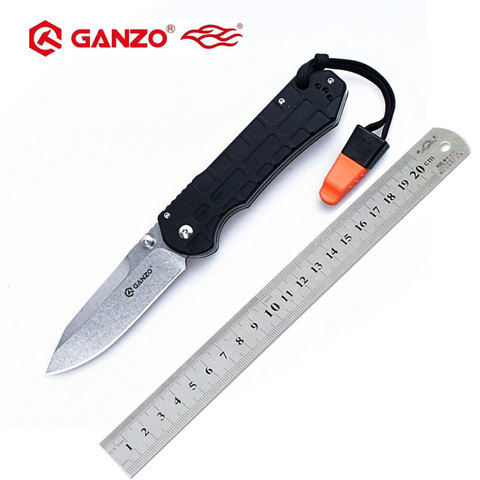 58-60HRC Ganzo de G7452P 440C G10 manejar con un silbato cuchillo plegable Camping supervivencia Herramienta de bolsillo cuchillo táctico herramienta para exteriores edc ► Foto 1/6