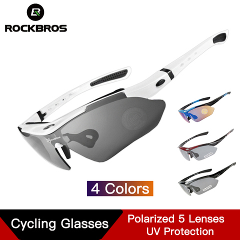 ROCKBROS-gafas para ciclismo polarizadas, 5 lentes a prueba de UV400, para deportes al aire libre ► Foto 1/6