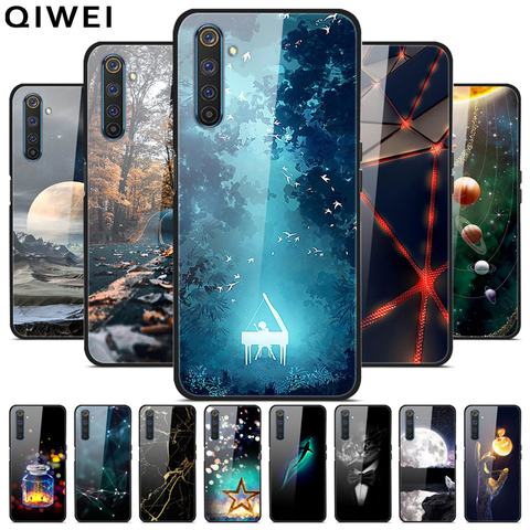 Funda trasera del teléfono para OPPO Realme 6 pro, protector de silicona de vidrio templado para OPPO Realme 6pro, Realme6 ► Foto 1/6