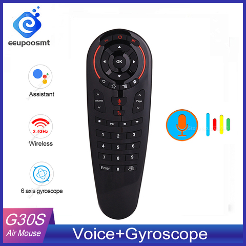 Control remoto de voz G30 S 2,4G ratón inalámbrico de voz Air 33 teclas IR aprendizaje Gyro detección remoto inteligente para juego android tv box ► Foto 1/6