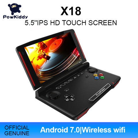 Powkiddy-consola de juegos portátil X18, Android, pantalla de 5,5 pulgadas, 1280x720, MTK 8163, cuatro núcleos, 2 GB de RAM, 32 GB de ROM, Mando de juegos de vídeo ► Foto 1/6