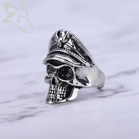 ZS Puck-Anillo de dedo gótico para hombre y mujer, joyería con diseño de calavera ajustable, anillos abiertos, demonio, Vintage, accesorio para Rock ► Foto 1/6