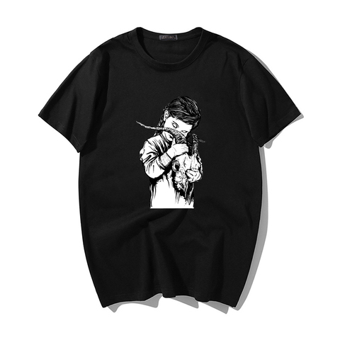 Camiseta de Satán de gran tamaño para hombre, camisa de Harajuku, Demon Death, escalofriante malvado, ropa de calle satánica ► Foto 1/6