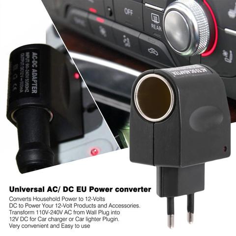 Universal de 110V-220V AC a 12V DC EU enchufe de encendedor de coche adaptador de corriente de pared convertidor de enchufe con LEDCCharger indicador ► Foto 1/6