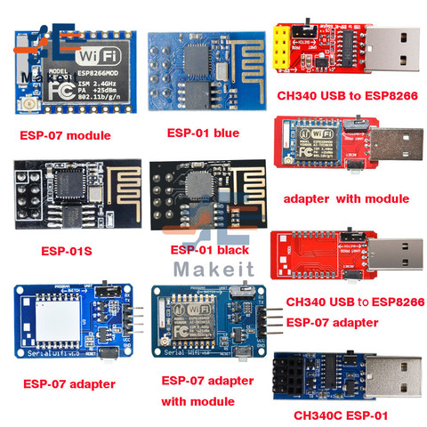 CH340 CH340C USB a ESP8266 ESP-07 ESP-01 ESP-01S Wifi inalámbrico Developent Junta módulo WIFI adaptador de programador para Arduino ► Foto 1/6