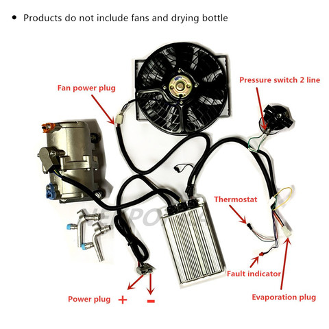 Aire eléctrico para compresor de aire acondicionado 12V 24V, aplicable a cualquier vehículo compresor eléctrico 12V 24V 48V 60V 72V 96V ► Foto 1/4