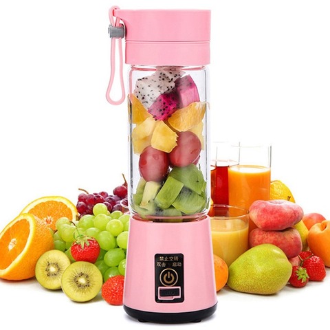 380ml/2/4/6 hojas portátil fruta exprimidor eléctrico casa USB recargable batido de máquinas licuadoras botella deportiva JuicingCup ► Foto 1/6