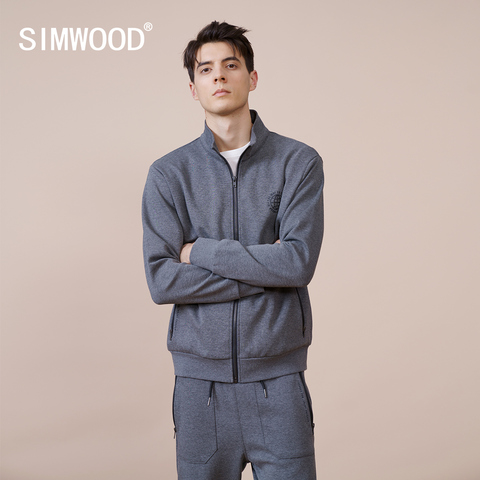 SIMWOOD-sudaderas con capucha con cremallera para hombre, diseño de logotipo informal, para correr, de talla grande, alta calidad, SJ131208, primavera 2022 ► Foto 1/5