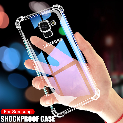 Lujosa funda transparente a prueba de golpes para Samsung Galaxy A5 A7 A9 J2 J8 2022, fundas para Samsung A6 A8 J4 J6 Plus 2022, funda para teléfono ► Foto 1/6