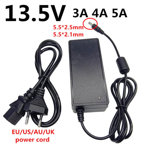 Adaptador de corriente universal, fuente de alimentación conmutada de 13,5 V, 3A, 4A, 5A, adaptador de CA a CC, convertidor de 13,5 voltios, adaptador de CA/CC de 5,5x2,5mm ► Foto 1/6