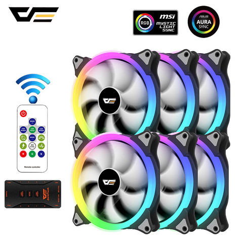 DarkFlash-ventilador con cubierta para PC, 140mm, RGB, AURA SYNC, 5V/3 pines, ajuste silencioso, Enfriador de caja de ordenador de Color, RGB ► Foto 1/6