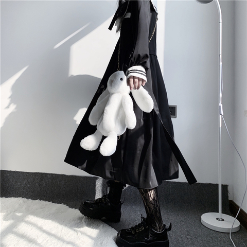 Bolso de mano de Anime japonés Jk Lolita, conejito, muñeca de conejo, bolsa de felpa, chica dulce coreana, estilo gótico, mochila para estudiantes ► Foto 1/6