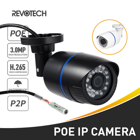 Cámara IP impermeable POE H.265 Audio 3MP para exteriores, 24LED IR Bullet 1296P / 1080P HD CCTV, cámara de seguridad de videovigilancia ► Foto 1/6