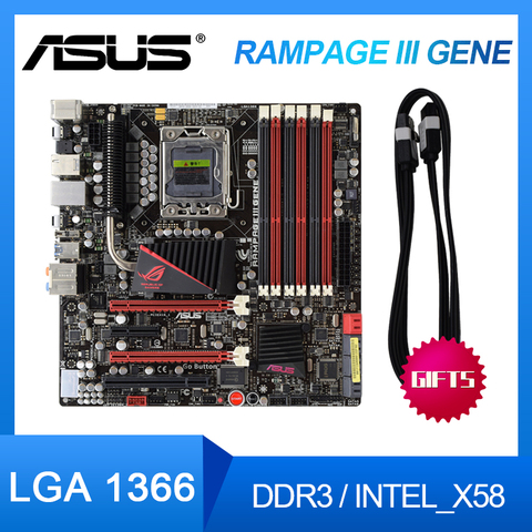 ASUS-Kit de placa base Original para ordenador de escritorio, placa madre Original de ordenador de sobremesa, modelo Rampage III GENE X58, R3G, 1366 Juegos de PC ► Foto 1/6