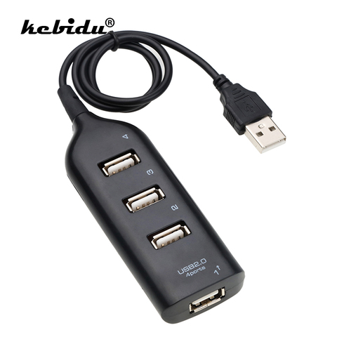 Kebidu-concentrador de red USB Universal de alta velocidad, Hub con 4 puertos USB 2,0, con Cable, Mini adaptador de Cable divisor para ordenador portátil y PC ► Foto 1/6