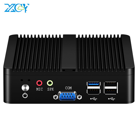 XCY-Mini PC Intel sin ventilador Celeron J1900 Quad Core, Windows 10, Linux, DDR3L, RAM, mSATA, SSD, Ethernet Dual, RS232, HDMI, VGA, 4x USB, WiFi ► Foto 1/6