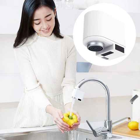 Grifo automático con Sensor de movimiento, grifo adaptador para cocina, baño, fregadero, Manos libres, aireador, Sensor de grifo inteligente ► Foto 1/6