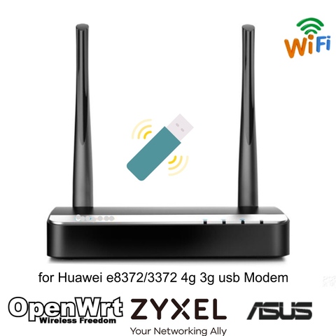 300Mbps Wireless Router para Huawei e8372/3372 4g módem usb 3g WiFi repetidor GSM/DDWRT/Padavan/Keenetic omni II Firmware para ► Foto 1/6