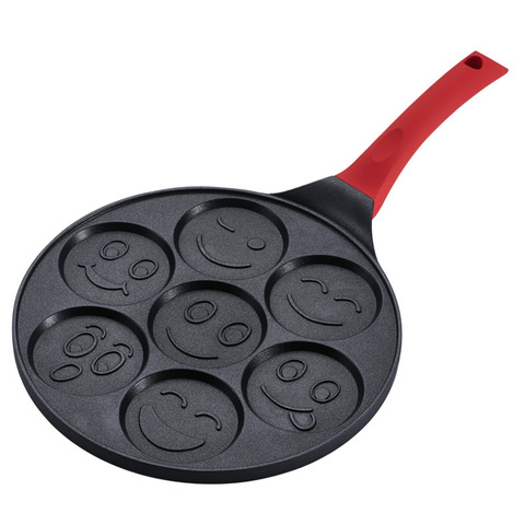 Olla de cocina cara sonriente sartén para pancakes divertido disfrutar Mini panqueques sartén para tortilla con doble capa de recubrimiento antiadherente sartén para pancakes Breakfas ► Foto 1/6