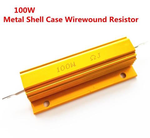 RX24 100W de potencia de vatios carcasa de Metal de aluminio de oro resistencia 1R 2R 3R 4R 5R 6R 8R 10R 15R 20R 30R 40R 50R 100R 200R 220R ► Foto 1/3