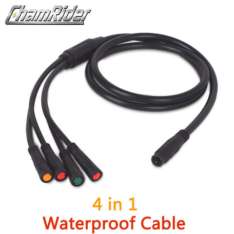 Julet-arnés de cableado de 1 a 4, Cable principal impermeable para Acelerador de bicicleta eléctrica, conector impermeable de freno LCD ► Foto 1/6