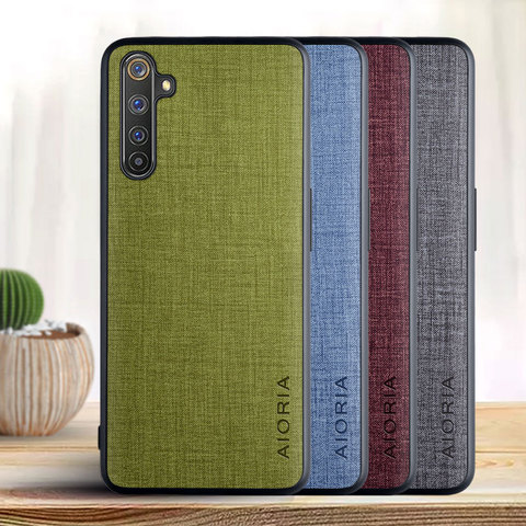 Funda impermeable con patrón cruzado para Oppo Realme 6 5 3 2 pro Ace 2 AX5S A5S A7 2022, carcasa, TPU + PU 2 en 1 Material ► Foto 1/6