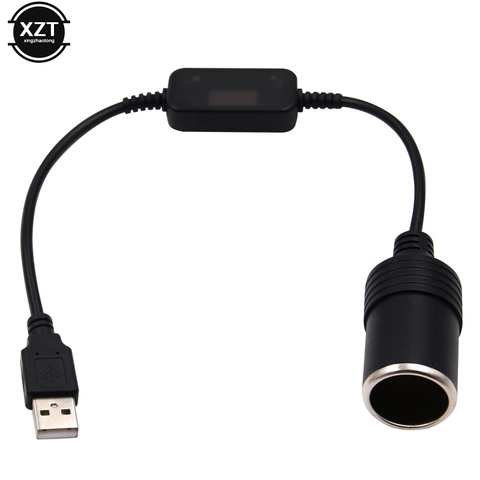 Enchufe de encendedor de coche Adaptador convertidor USB de 5V a 12V controlador con cable adaptador de conector de clavija accesorios interiores de automóviles ► Foto 1/6