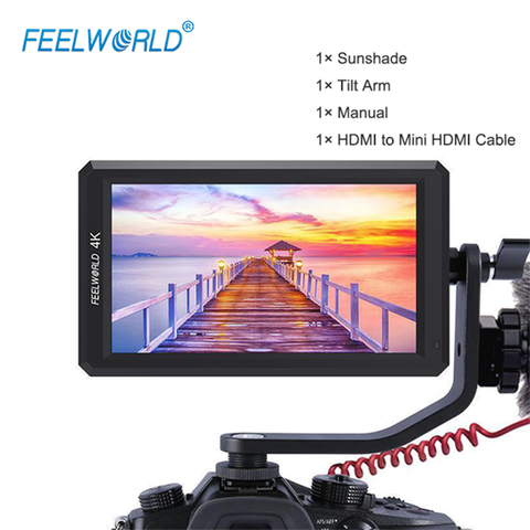 Feelworld-Monitor de vídeo de campo F6, 5,7 pulgadas, Full HD, 1920x1080, IPS, DSLR, HDMI, con brazo de inclinación de salida, estabilizador de cardán de mano ► Foto 1/6