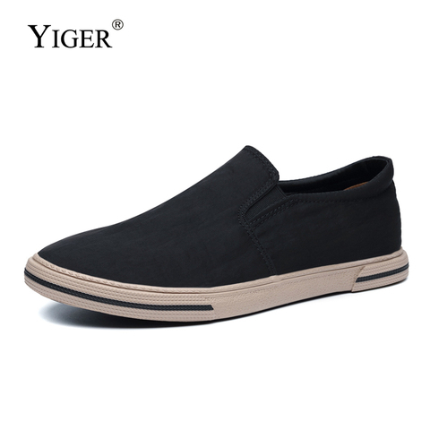 YIGER-zapatos de lona vulcanizados para hombre, zapatillas masculinas de estilo informal, sin cordones, Envío Gratis ► Foto 1/6