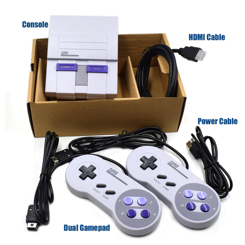 SNES-miniconsola portátil Retro Classic para TV, consola de videojuegos con mando Dual, 21 juegos integrados ► Foto 1/5