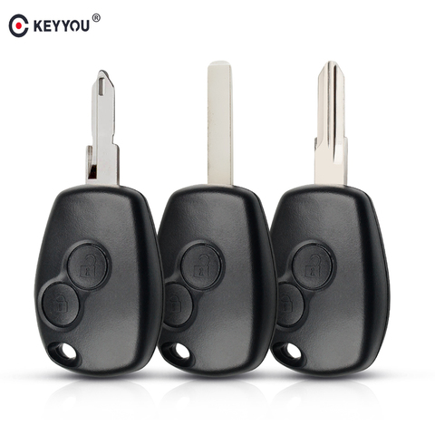 KEYYOU-funda 20 piezas de repuesto para llave de coche, carcasa de 2 botones sin cortar, para Renault Dacia Modus Clio 3 Twingo Kangoo ► Foto 1/6