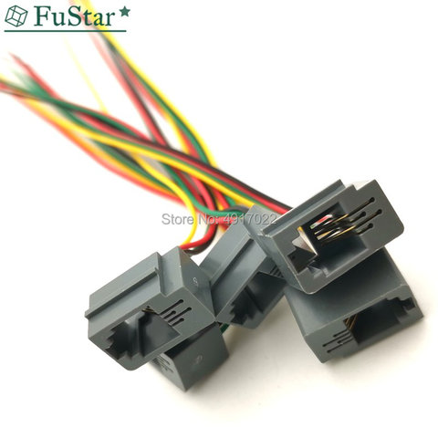 10 Uds 616E 4P4C RJ11 Mujer Teléfono adaptador de conector 4 cables 8cm cuatro núcleo cabeza de cristal de entrada de 4P cristal toma para cabezal ► Foto 1/6