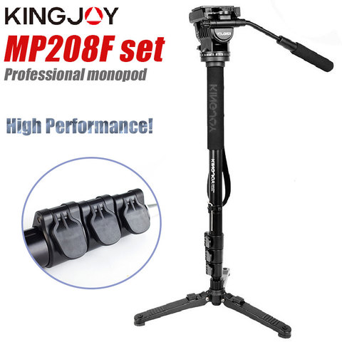 Kingjoy-conjunto profesional MP208F, conjunto de monopié Dslr Para todos los modelos de cámara, trípode Para Movil Flexible, trípode Stativ SLR DSLR ► Foto 1/6