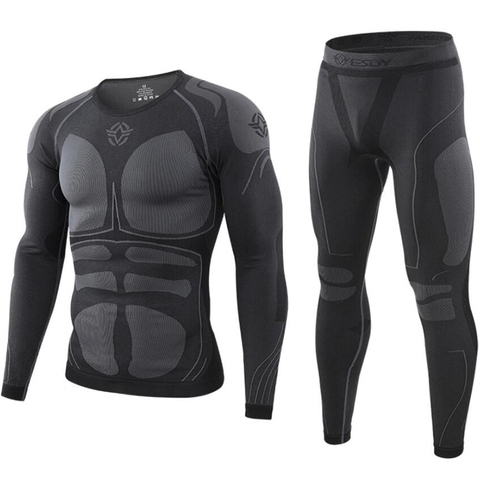 Ropa interior térmica táctica para hombre, ajustado sin costura, para deportes al aire libre, función transpirable, entrenamiento ciclismo ropa interior térmica, Calzoncillos largos ► Foto 1/6