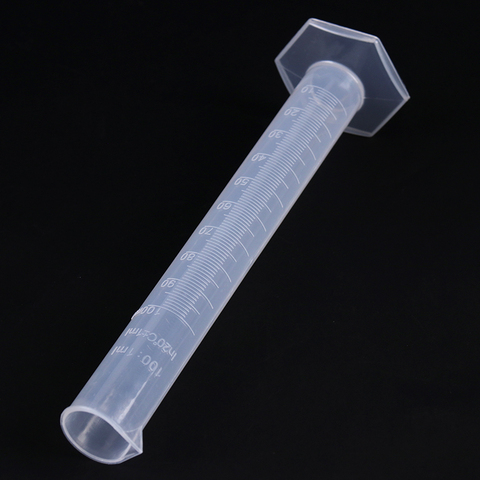 Cilindro de medición líquida de plástico transparente, 100ml, para suministros de laboratorio, instrumentos químicos, útiles escolares de laboratorio ► Foto 1/6