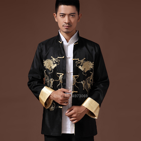 Ropa de dragón bordado para hombre, traje chino tradicional, camisa, chaqueta, Cheongsam, Hanfu, Vintage, 2022 ► Foto 1/6