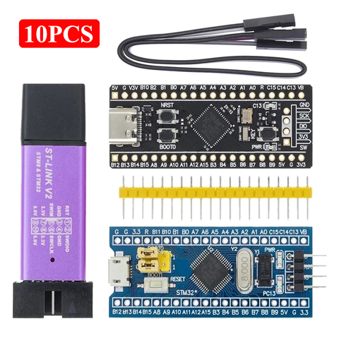 Tablero de aprendizaje STM32F401 STM32F411, tablero de desarrollo V3.0 STM32F401CCU6 STM32F411CEU6 STM32F4 ST-LINK V2 STM32F103C8T6 RAM, 10 Uds. ► Foto 1/6