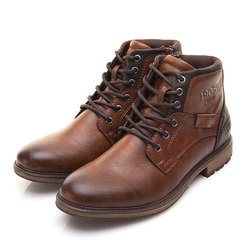 Botas ZYYZYM para Hombre, Botines de cuero de estilo Vintage para primavera y otoño, calzado informal de moda con cordones para Hombre ► Foto 1/6