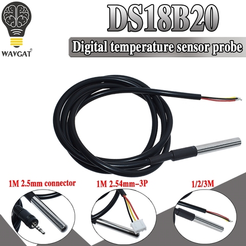 Sonda de temperatura para Arduino, paquete de acero inoxidable DS1820, resistente al agua, sensor de temperatura 18B20, 1 Uds. ► Foto 1/6