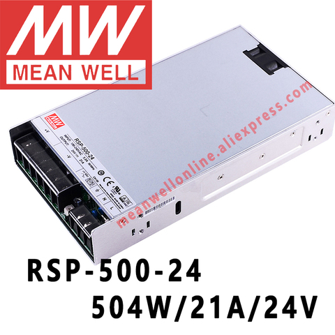 Mean Well-fuente de alimentación RSP-500-24, 24VDC/21A/504W, salida única con función PFC, tienda en línea ► Foto 1/3