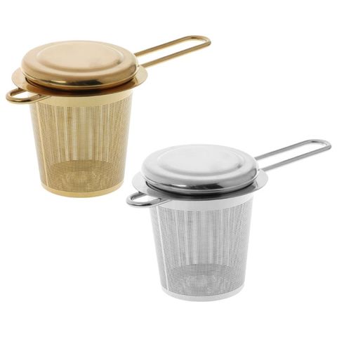 Infusor de té de Malla reutilizable, colador de acero inoxidable, tetera de hojas sueltas, filtro de especias con tapa, tazas, accesorios de cocina ► Foto 1/6