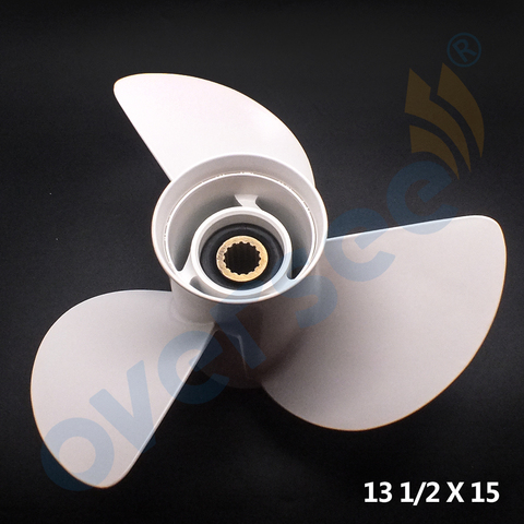 6E5-45947 hélice de aluminio 13-1/2*15 para Motor fueraborda Yamaha 2T Parsun Hidea 60HP-150HP 13-1/2x15 - K 6E5-45947-00-EL ► Foto 1/4