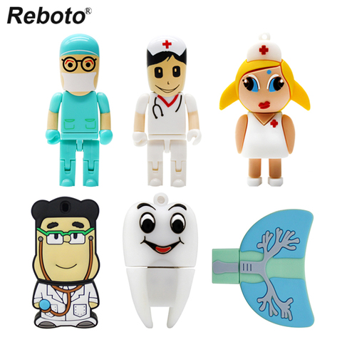 Pendrive USB 2,0 con dibujos animados para Doctor, enfermera, dientes de pulmones, 16G, 32GB, 64GB, Hospital ► Foto 1/6