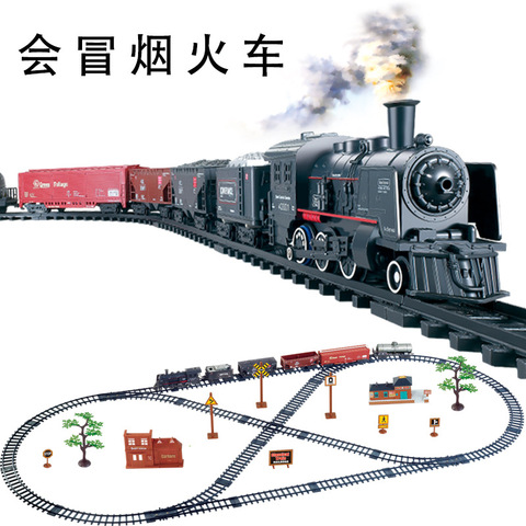 Trian-trenes eléctricos clásicos de alta simulación para niños, 1:87, vías de ferrocarril motorizadas, juguetes para niños ► Foto 1/6