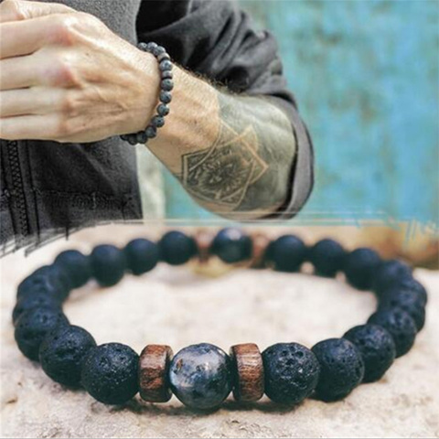 Pulsera de cuentas de piedra natural para hombre y mujer, brazalete, accesorios, brazalete ► Foto 1/6