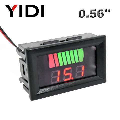 Voltímetro Digital LCD de 0,56 pulgadas 12V 24V 72V 84V indicador de capacidad de la batería plomo ácido potencia coche motocicleta detector de prueba de voltaje ► Foto 1/6