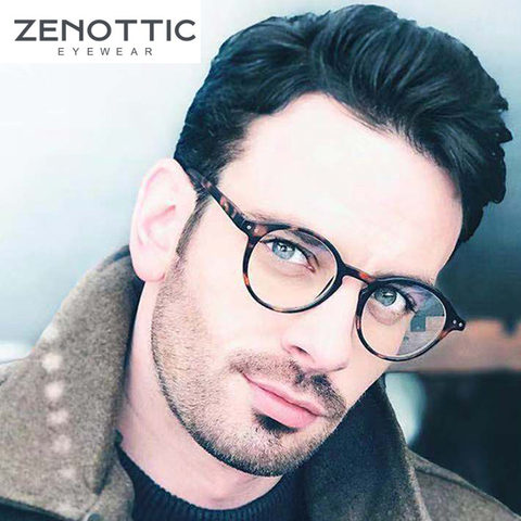 ZENOTTIC-gafas de lectura con montura redonda para hombre y mujer, lentes ópticas para ordenador, hipermetropía, antiluz azul, para lectura ► Foto 1/6