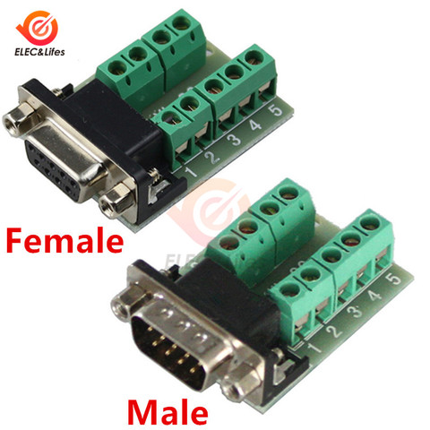 Adaptador de puerto de D-USB DB9 macho y hembra, módulo de Terminal de señales RS232 Serial a Terminal DB9 ► Foto 1/4